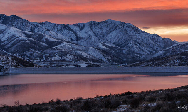 Sunset over Little Dell Reservoir, Utah
