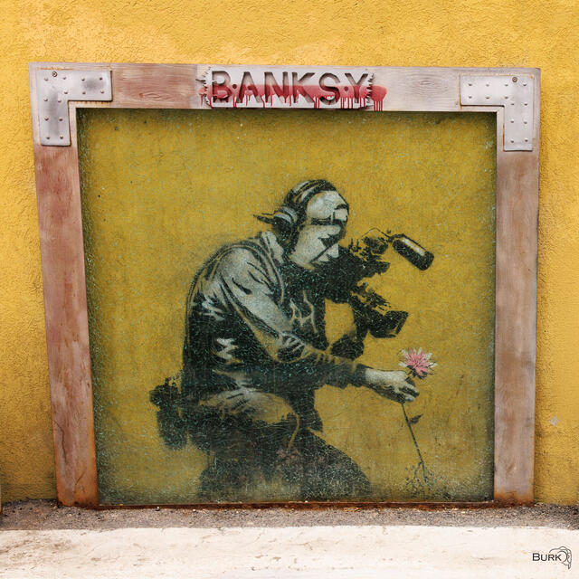 🎥 Camera Man and Flower by Banksy 🥀