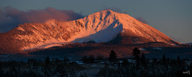 Mountain Alpenglow near Kelly, Wyoming
