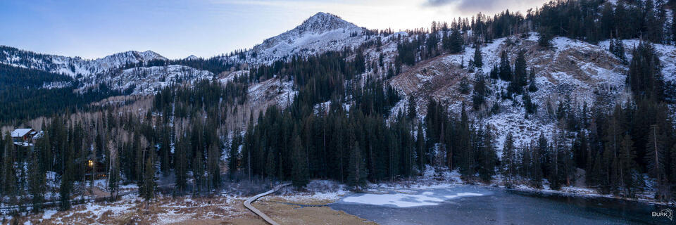 Silver Lake Early Winter up Big Cottonwood Canyon, Utah.