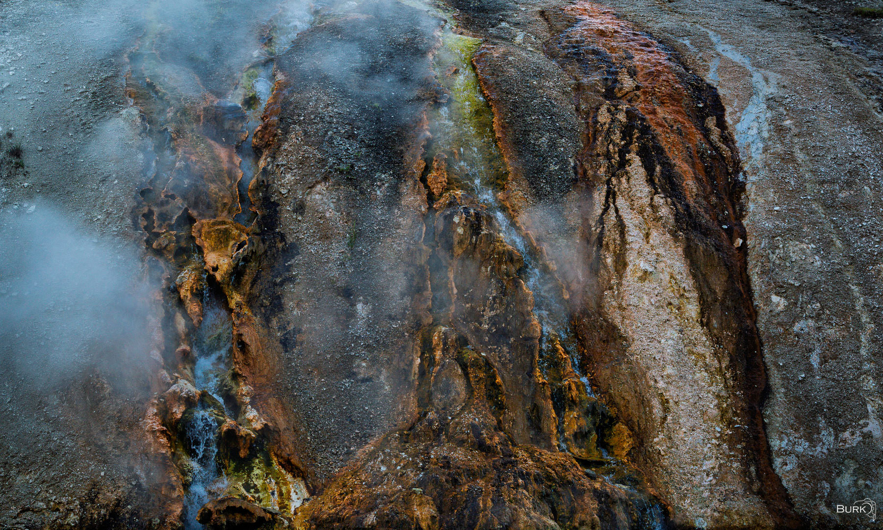 Geothermal Runoff Formation Geothermal Runoff Formation at Yellowstone National Park.