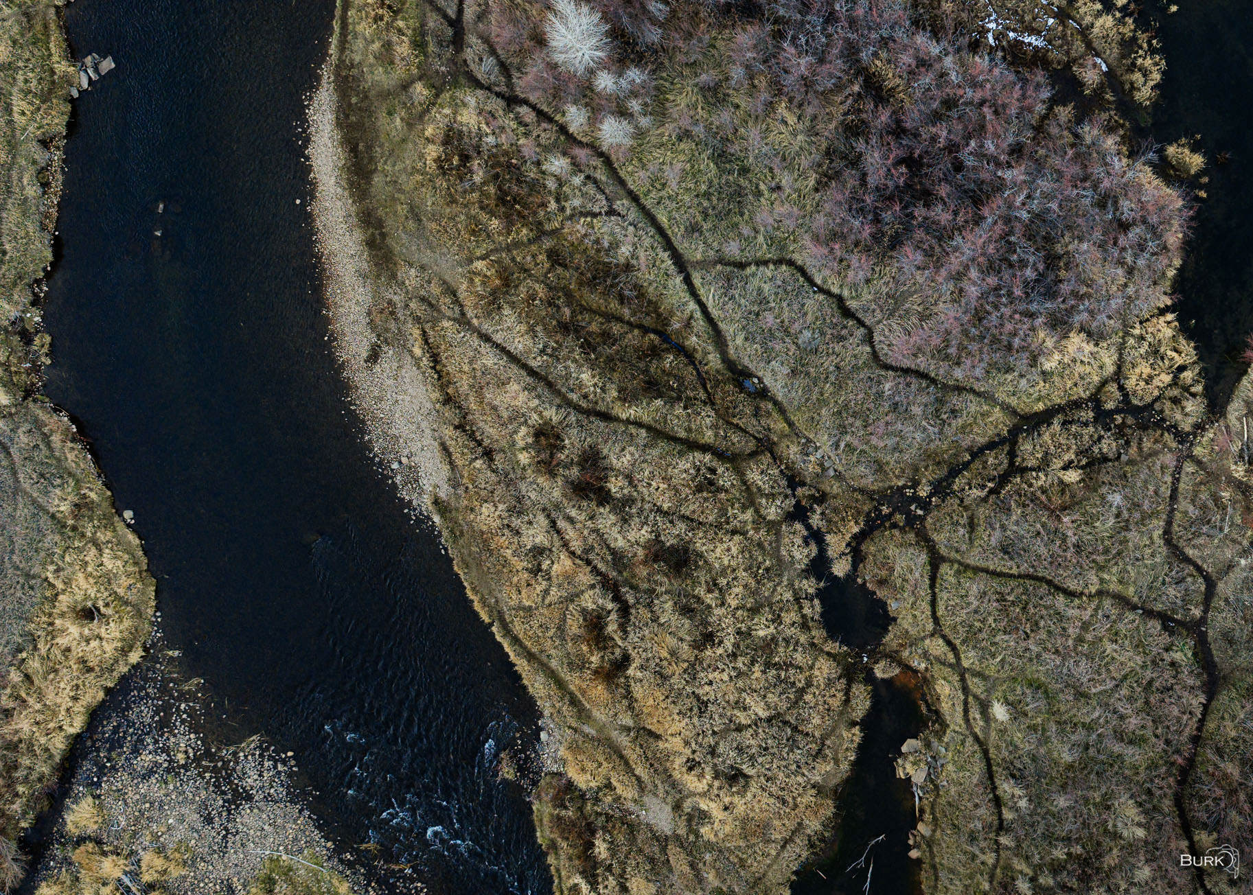 Above the Provo River Provo River from airplane view.