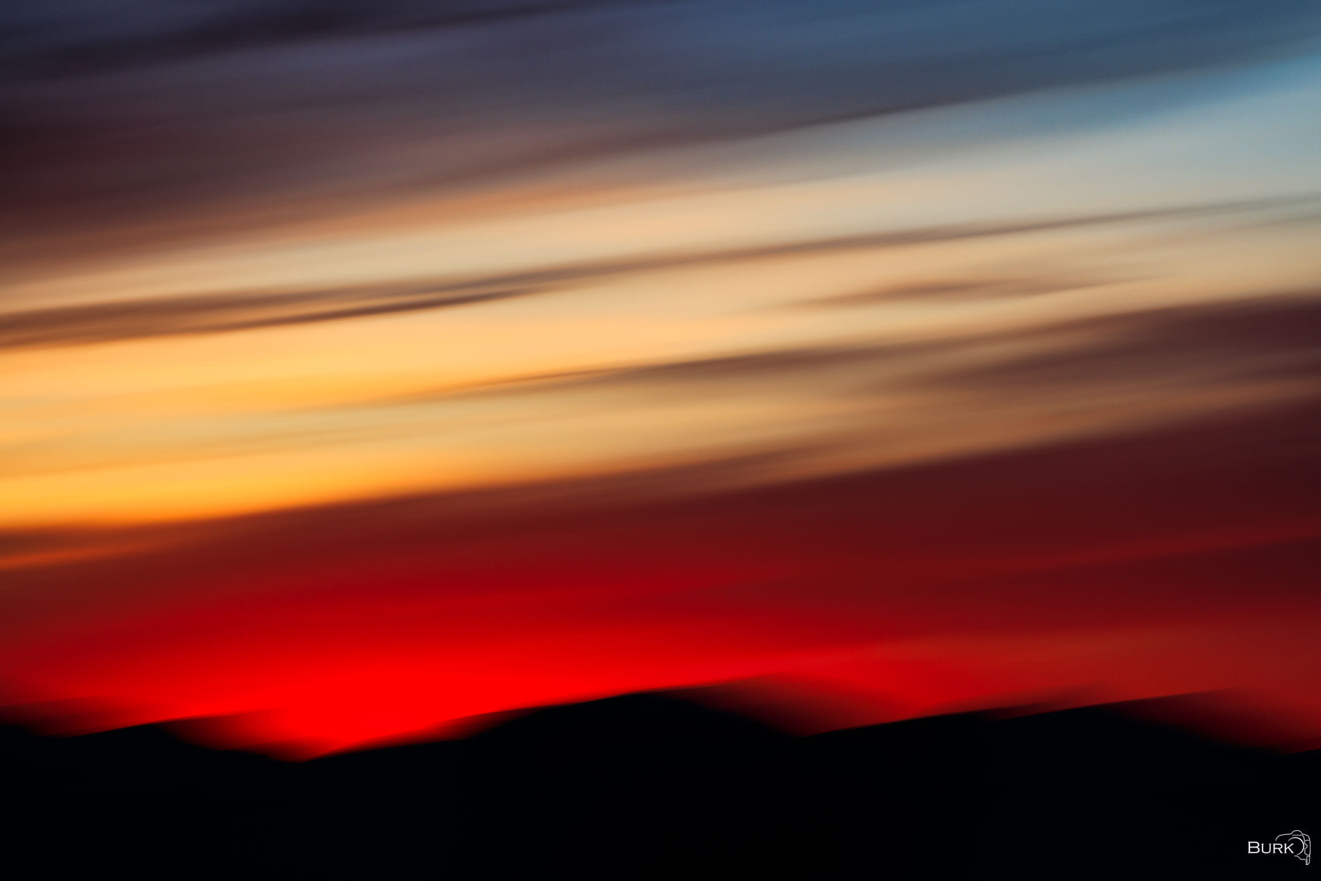 Mountain Sunset Intentional Camera Movement Sunset