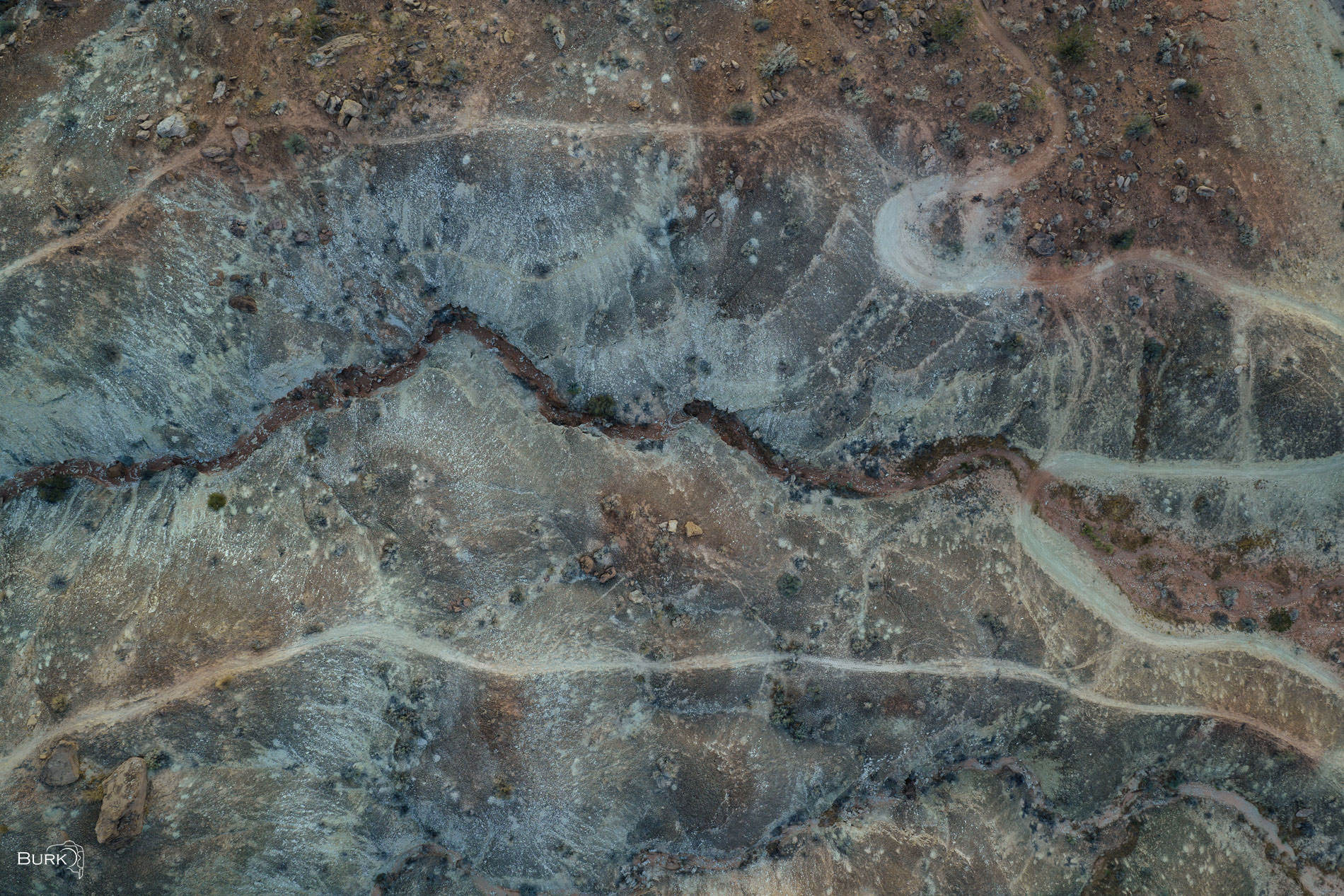 Desert Arteries Aerial view of the southern utah desert.