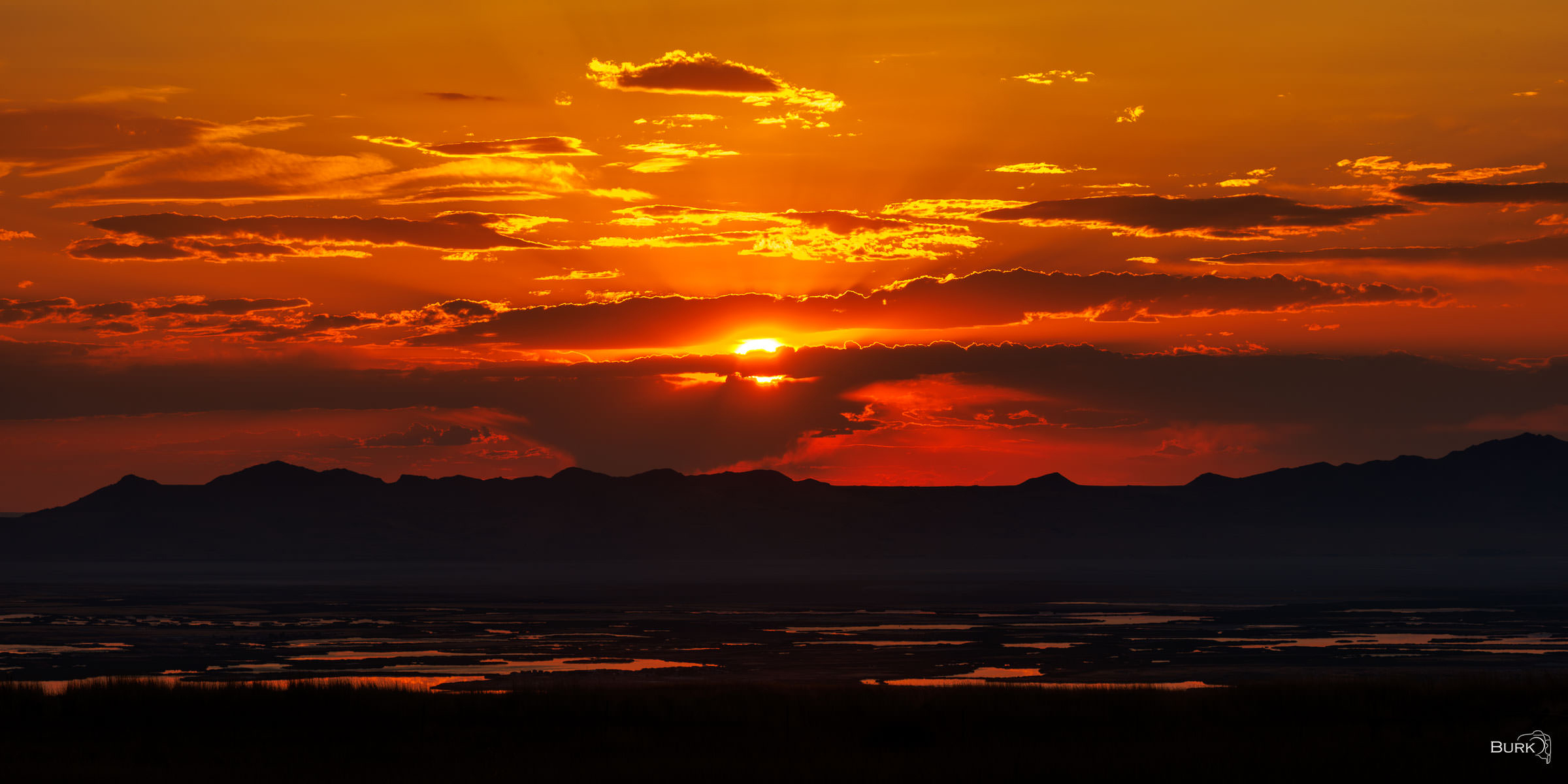 Salt Lamp Glow A sunset over the Great Salt Lake in Utah.