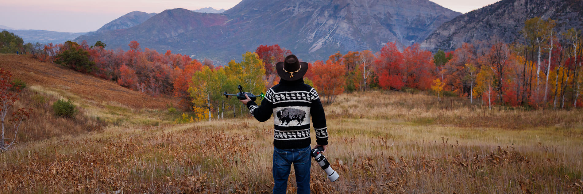 Provo, Utah, photographer, DJI Mavic 4 Pro and Canon R5, creating autumn content in the mountains