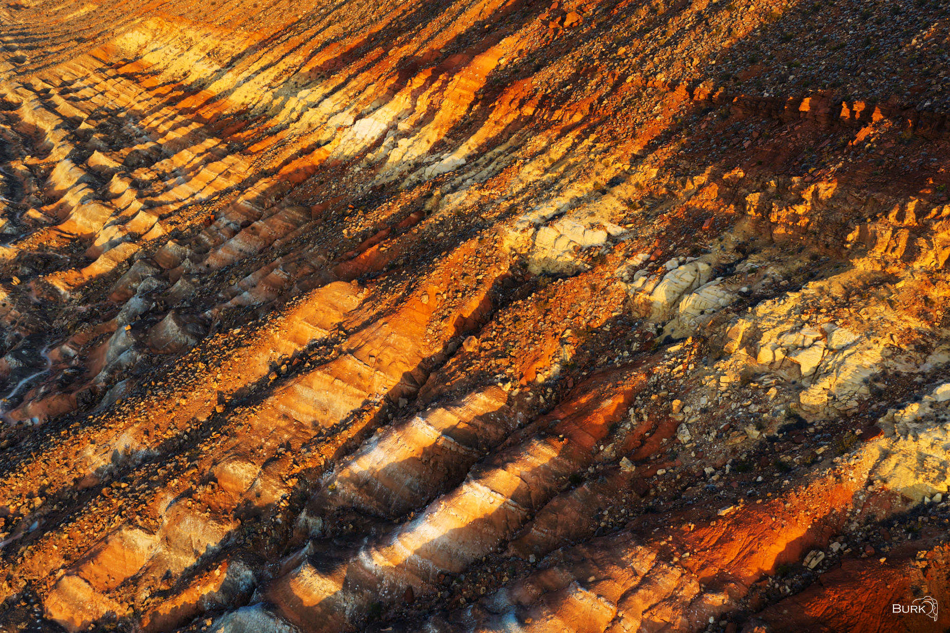 Desert Brushstrokes Aerial view of the landscape in Hurricane, Utah.